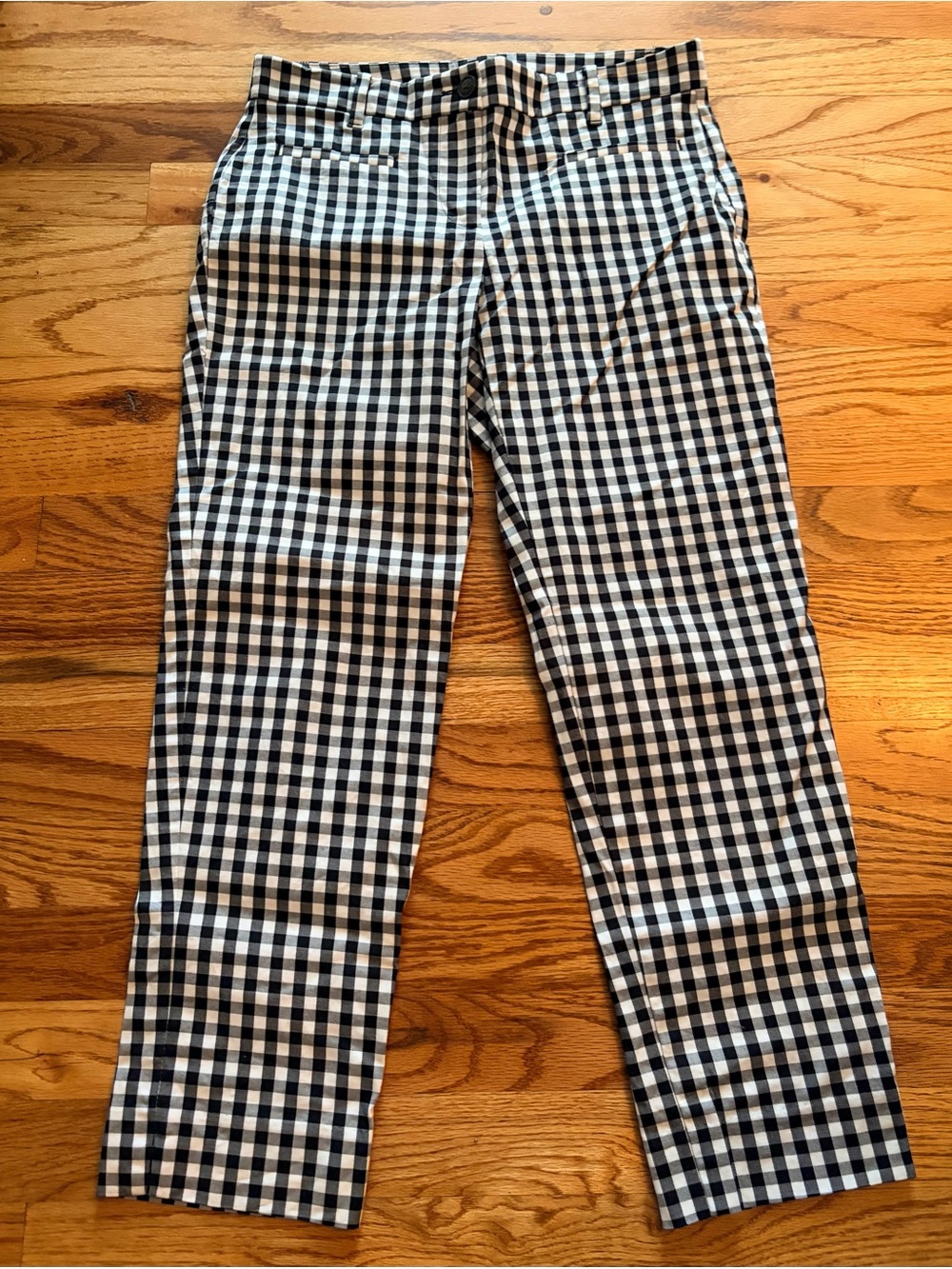 Ann Taylor Black and White Gingham Chinos